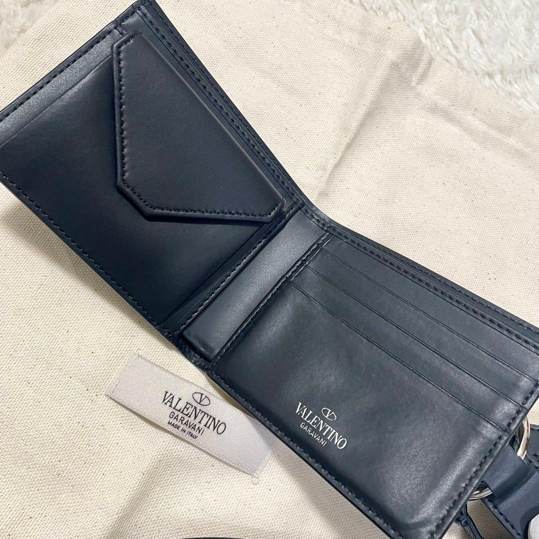 未使用級 ヴァレンティノガラヴァーニ VLTN ネックウォレット 二つ折り財布