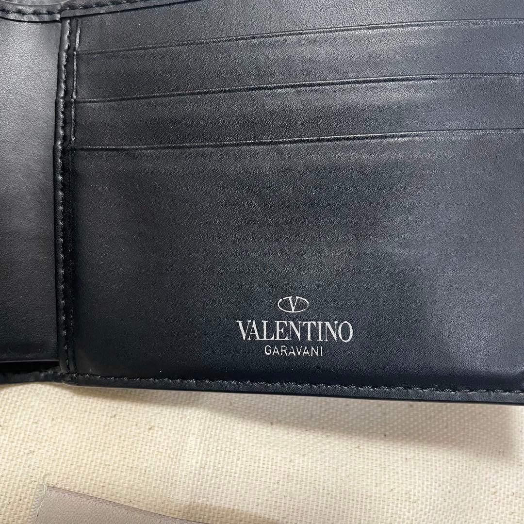 未使用級 ヴァレンティノガラヴァーニ VLTN ネックウォレット 二つ折り財布