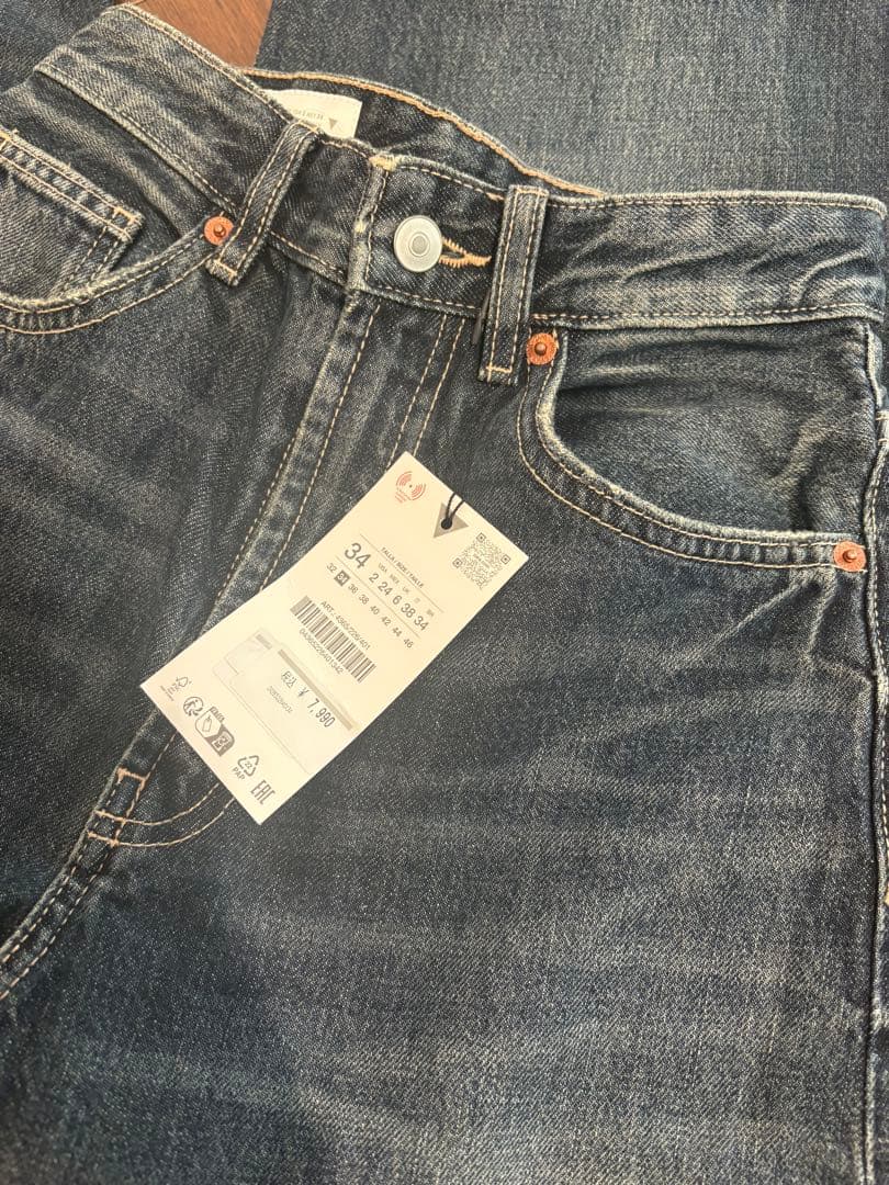 ZARA JEANS TRF EXTRA WIDE LEGハイウエスト 34