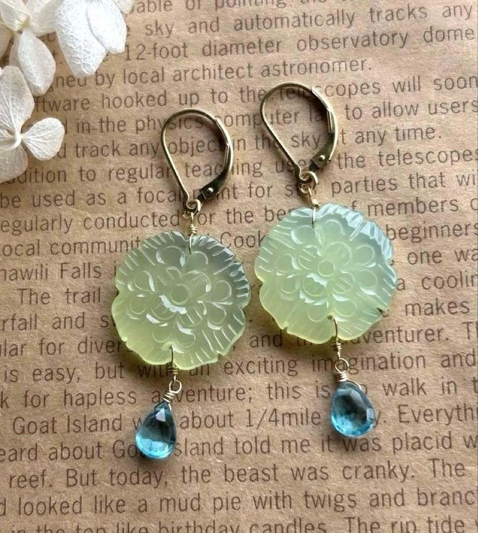 高品質スコロライトコンケーブカット＆宝石質アメジストのピアスチャーム他14kgf