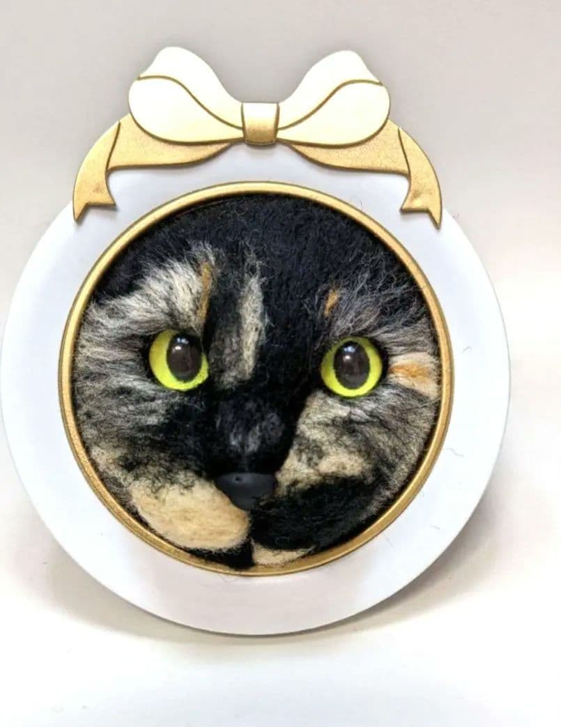 お写真からオーダーメイドおヒゲ刺し　羊毛フェルト