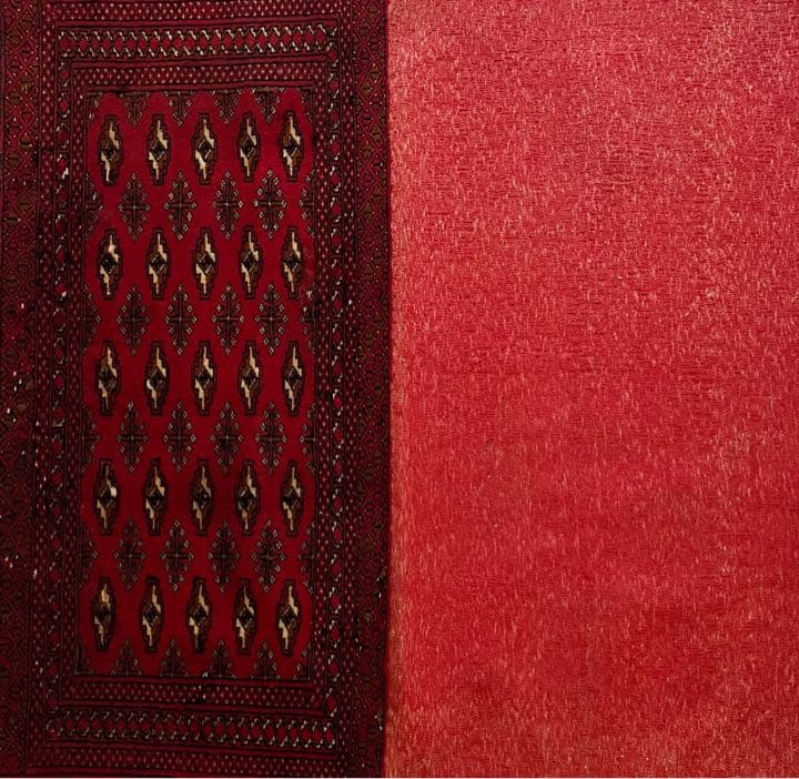 【新品未使用】ペルシャ産　トルクメン絨毯　ハーフ&ハーフ　ペルシャ