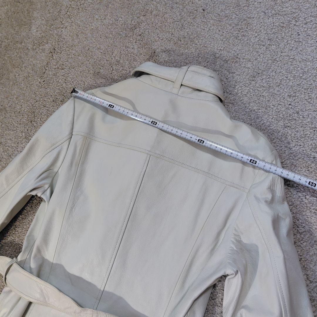 TORNADO MART ホワイトレザー ロングコート M　ベルト付き