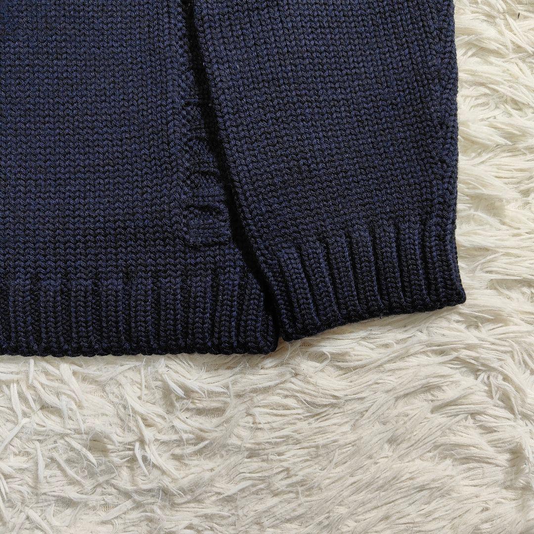 ✨未使用級✨ ZANONE 紺 ウールソリッドスタンドカラーニット　L