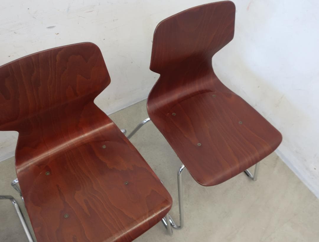 美品■コクヨ■ドイツ■カラーサ社■プライウッド■ダイニングチェア■4脚セット