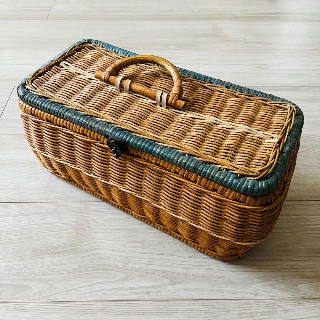 ［良品］編み込みバスケット 5つ仕切り