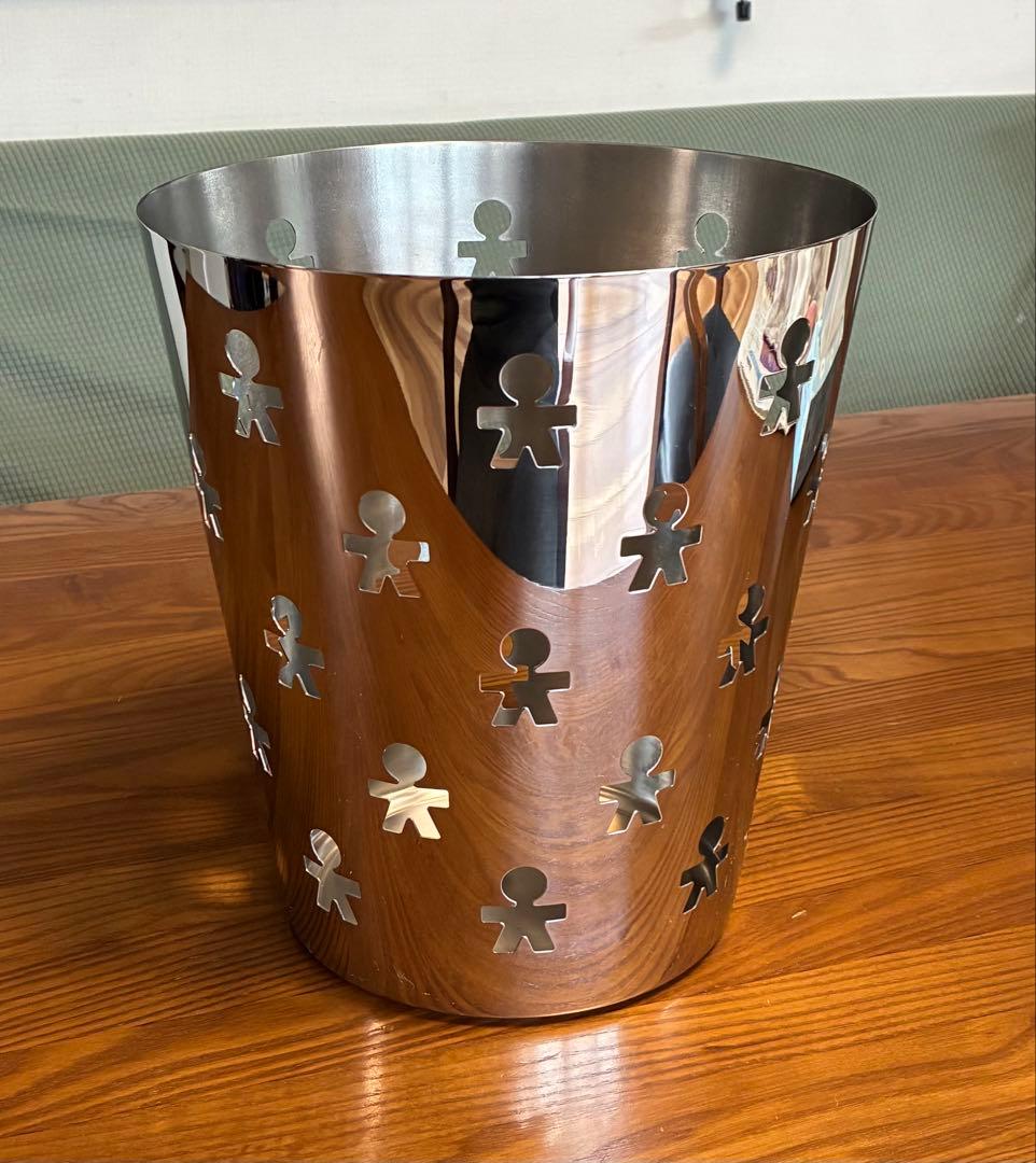 アレッシィ alessi GIROTONDO ペーパーバスケットゴミ箱　シルバー