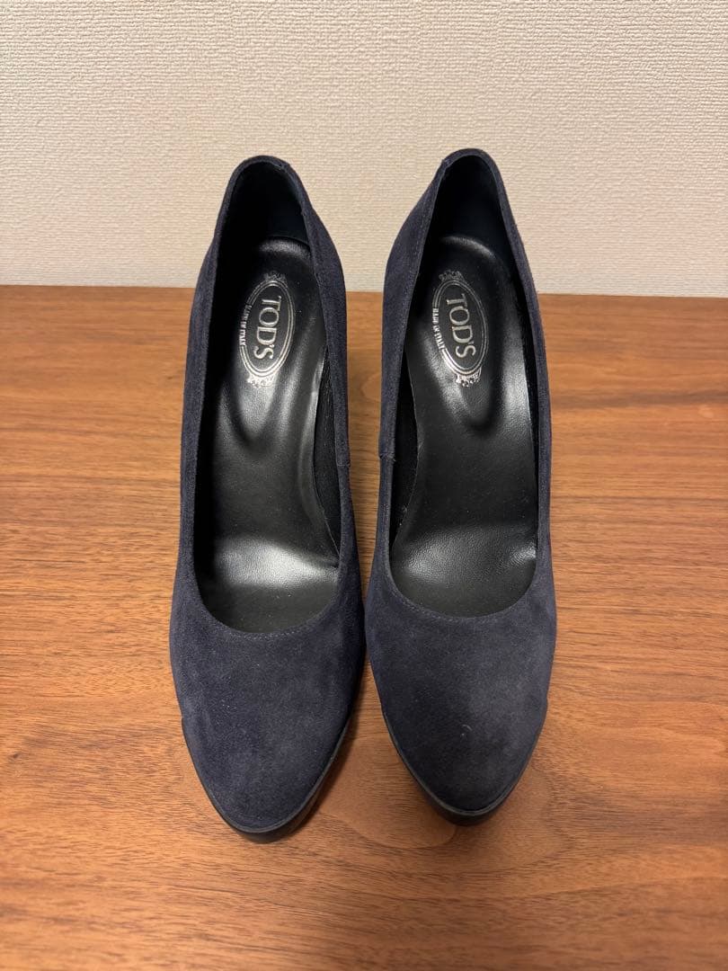 【未使用】TOD'S ネイビー スエード ハイヒール