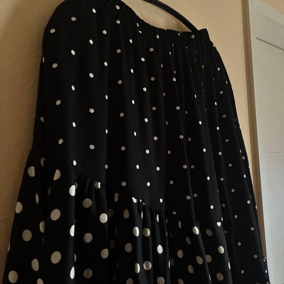 BEARDSLEY★ドットパッチワークロングスカート
