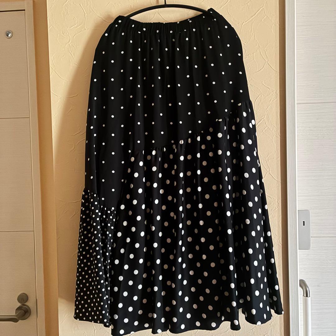 BEARDSLEY★ドットパッチワークロングスカート