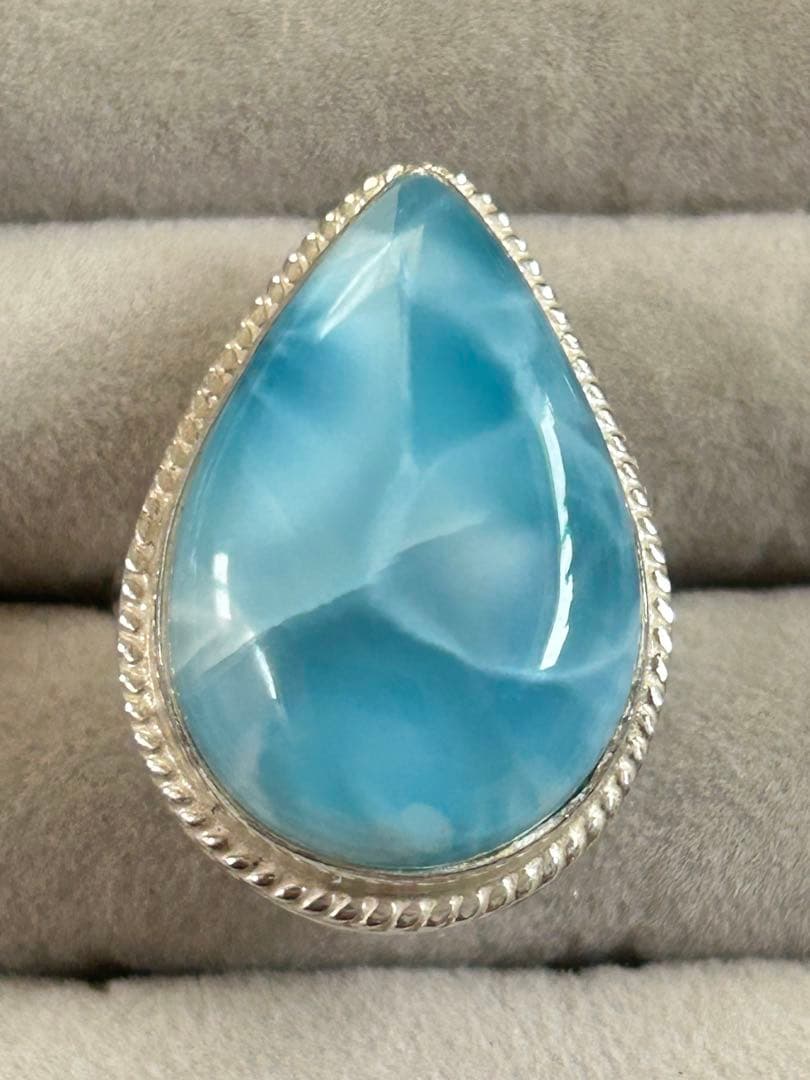 ドミニカ共和国産 ラリマー　 シルバーリング