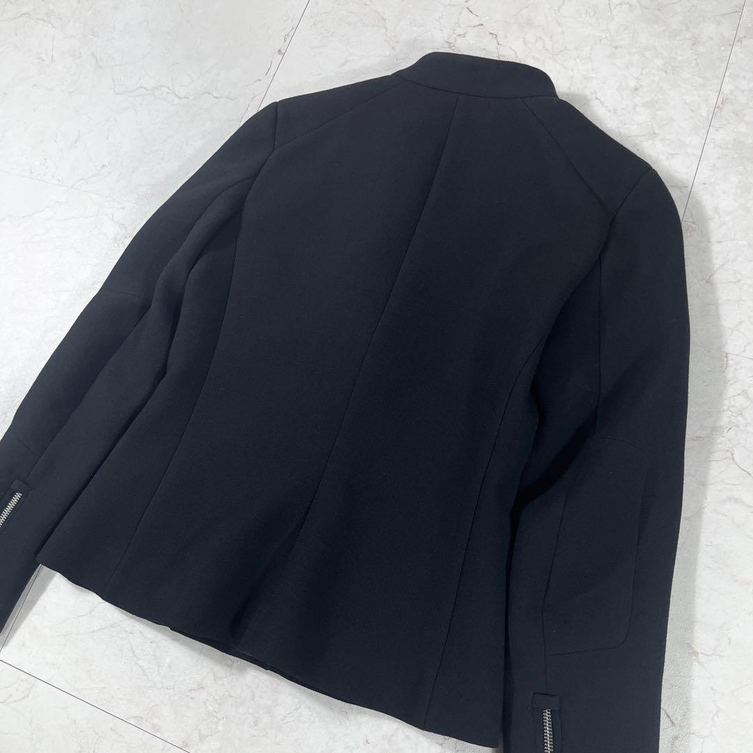 ✨美品 PRADA バージンウール ライダース シルク混 ブラック 38