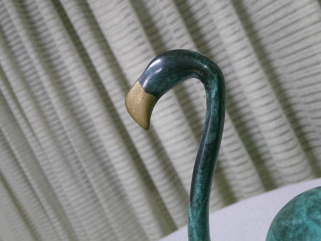 アンティーク モダン 【ブロンズ像 フラミンゴ】 デコアート 20cm 2kg