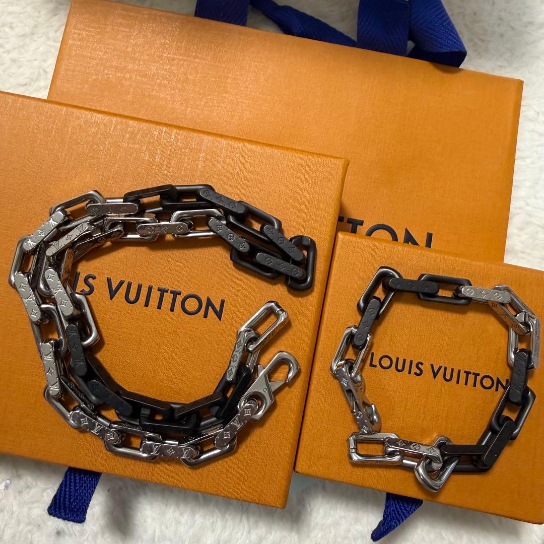 ヴィトン モノグラム コリエ チェーンネックレス ブレスレット セット