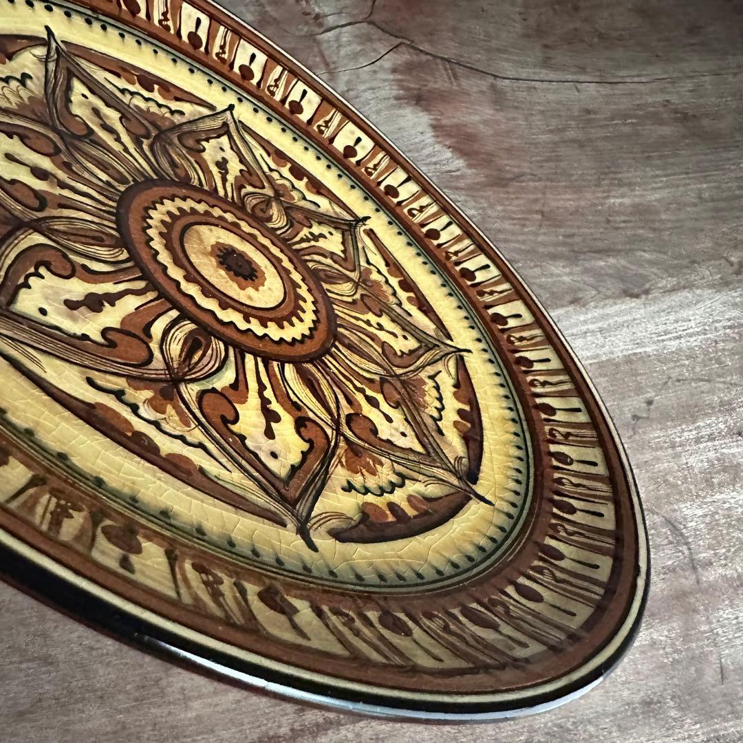 希少　ソビエト陶器　アラベスク模様　大皿　ロシア　焼き物　工芸品　陶磁器　A