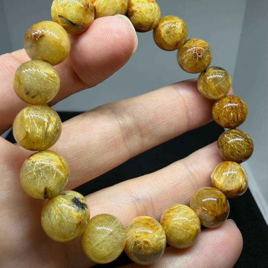 ●ゴールド　タイチン　ルチル　クォーツ130 z4601 金運勝負運●