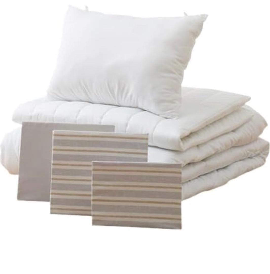 ニトリ　すぐに使えるベッド用寝具6点セット シングル BD/GY 2個セット