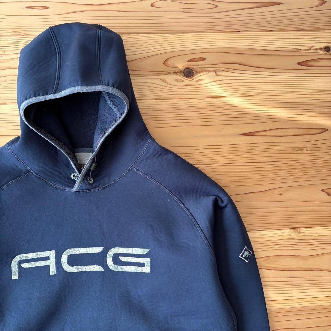 00s NIKE ACG 裏起毛 サムホール パーカー 紺