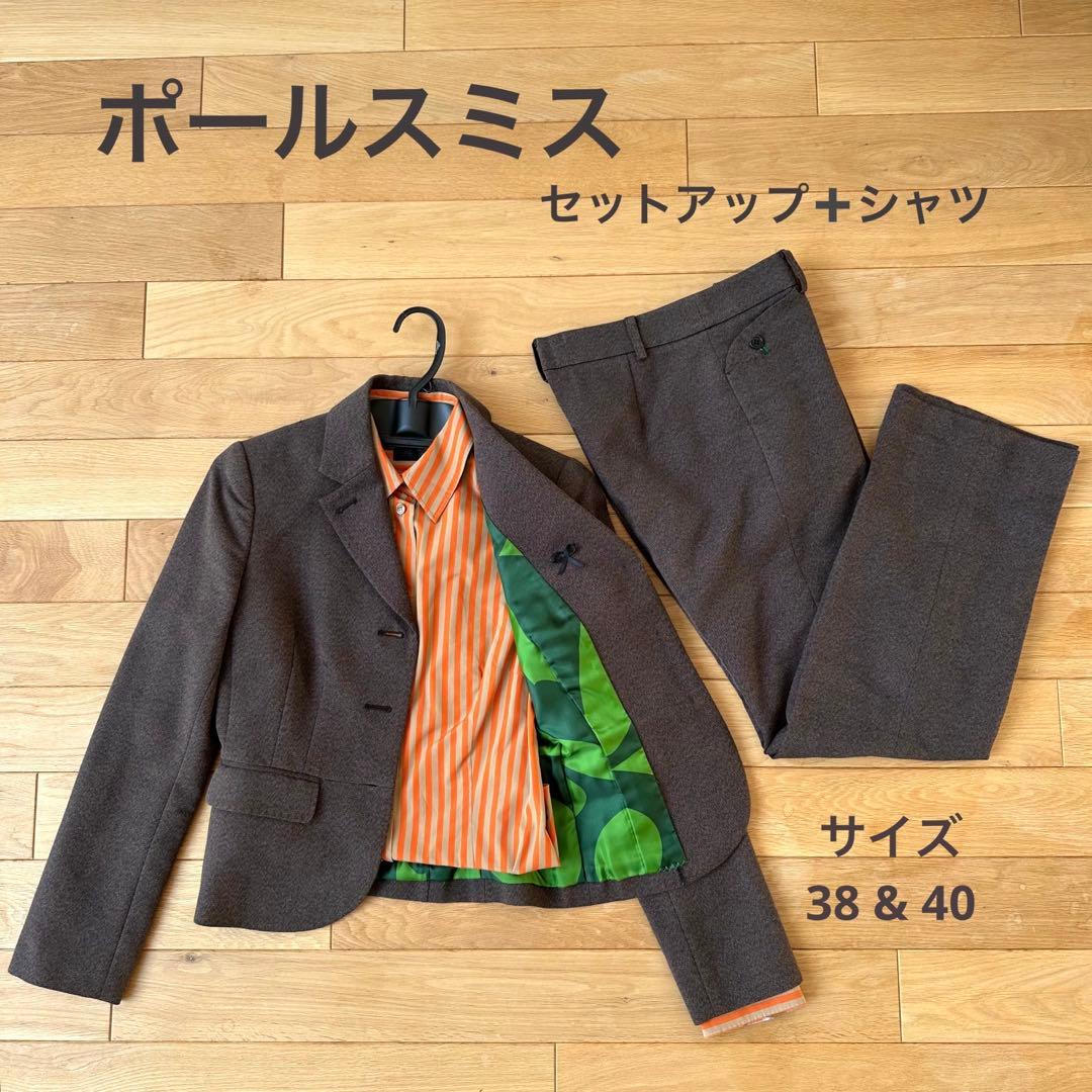 ポールスミス ブラックレディースセットアップ スーツ 38 & シャツ 40