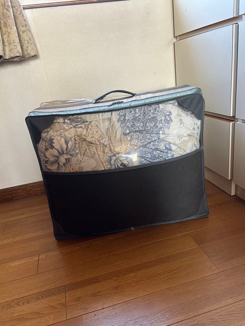 羽毛掛布団プレミアムダウンウォッシュ方式リフォーム1.5㎏青系150×210SL