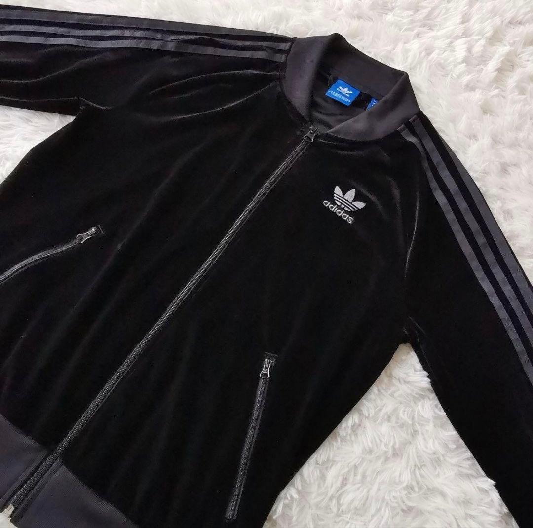 adidas ベルベット ジャージ 黒 UK 10