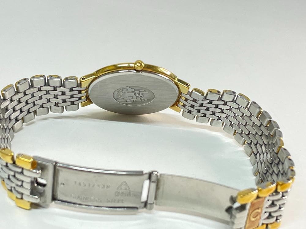 ◆OMEGA オメガ クォーツ ２針 ポイント ゴールド 腕時計　08189