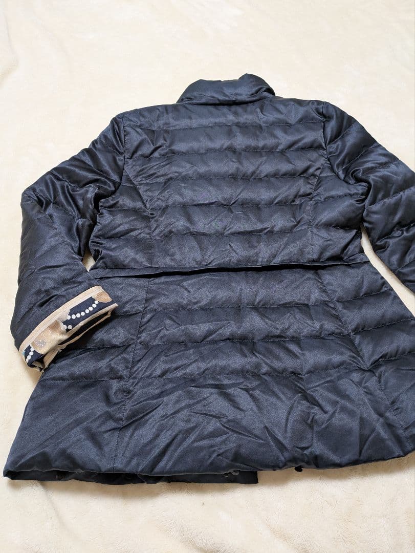 LEOPARD　レオナール　ダウンジャケット　ダウン　ネイビー　アウター　シルク