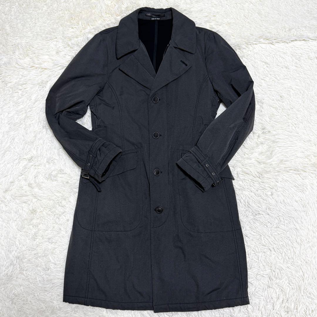 【美品】ジョルジオアルマーニ ロングコート サイドベルト 2way グレー 48