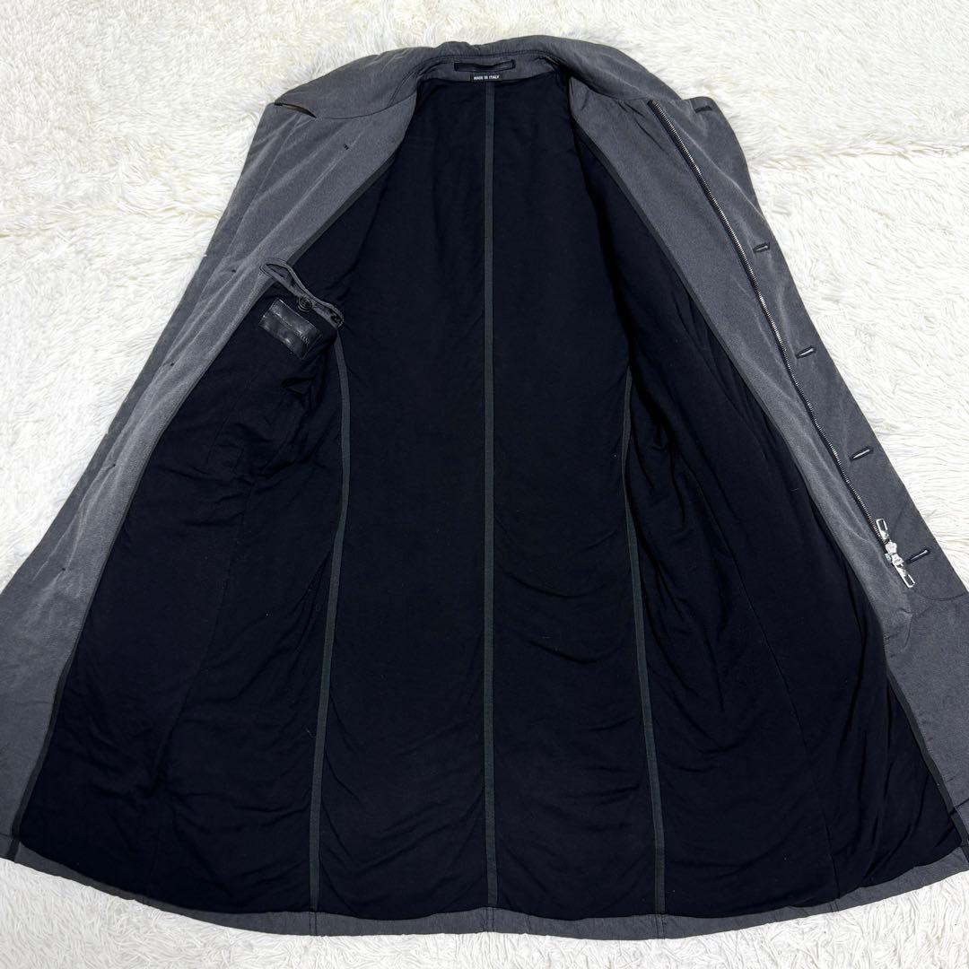 【美品】ジョルジオアルマーニ ロングコート サイドベルト 2way グレー 48