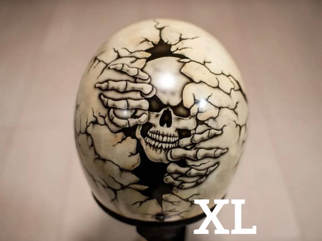 XL 極小帽体　500tx スモールジェット　アイボリーエイジング割れドクロ