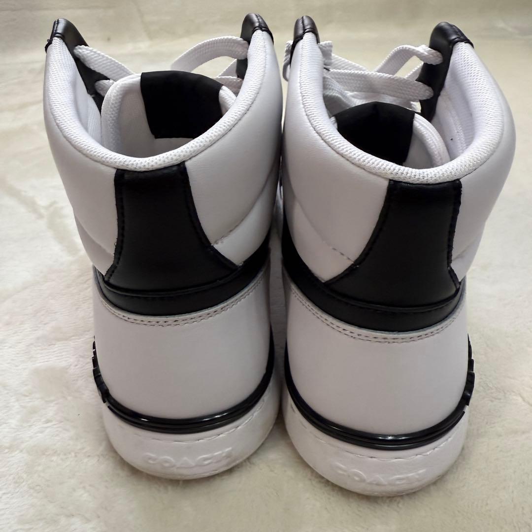⚪️【美品】COACH ハイカットスニーカー 白×黒 メンズ　27cm