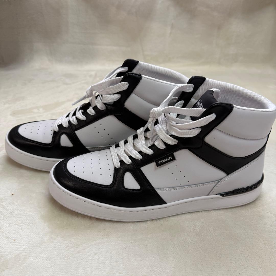 ⚪️【美品】COACH ハイカットスニーカー 白×黒 メンズ　27cm
