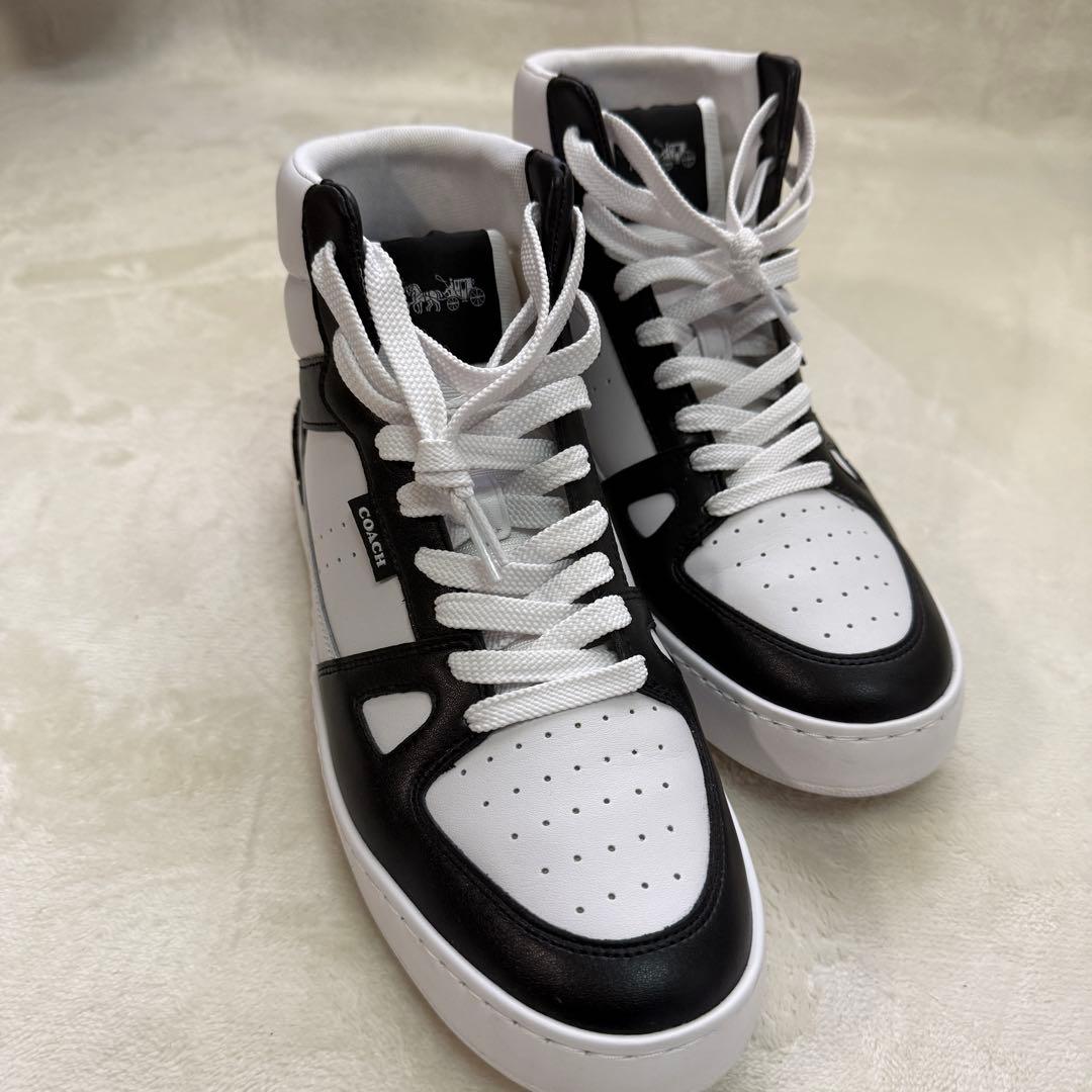 ⚪️【美品】COACH ハイカットスニーカー 白×黒 メンズ　27cm