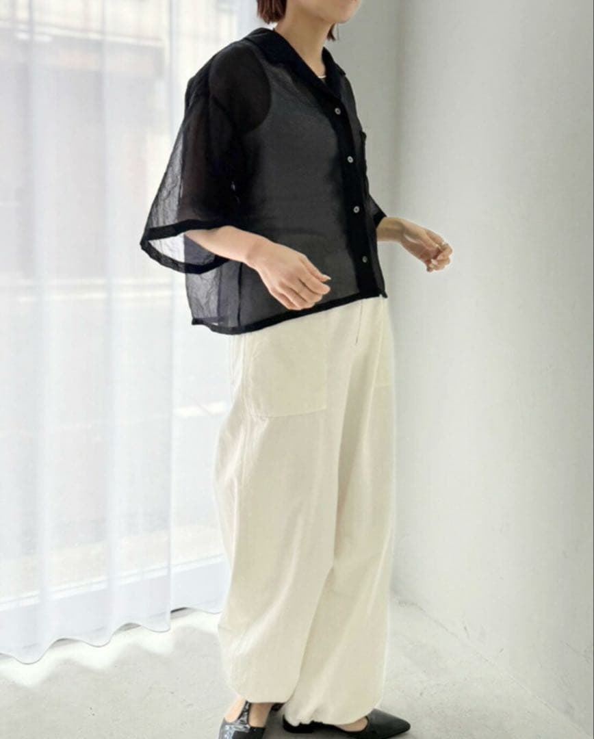 専用☆新品タグ付き☆cafune☆キュプラオーガンジーショートシャツ☆