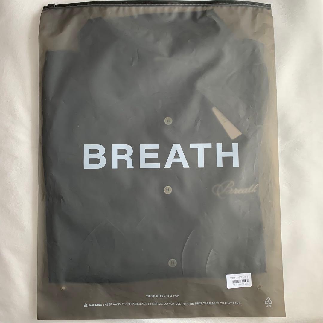 黒L【BREATH】SCRIPT SATIN SHIRT／新品タグ付／送料込