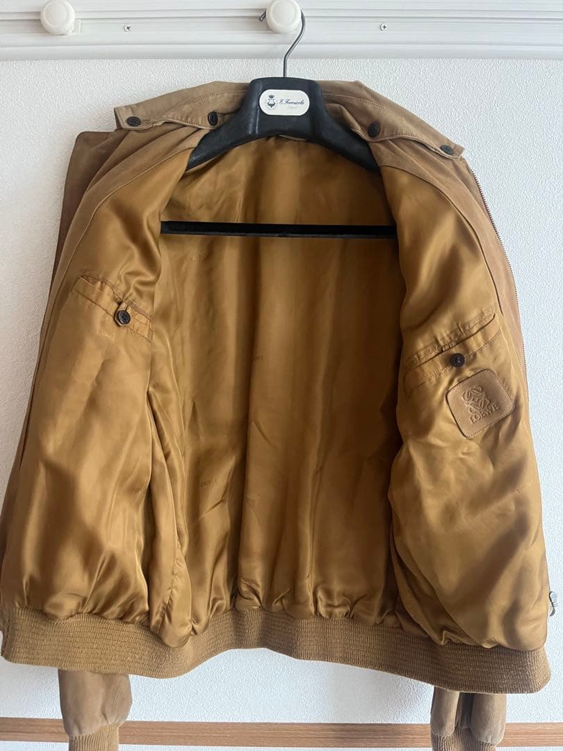 80s loewe レザースポーツジャケット　デタッチャブルカラー