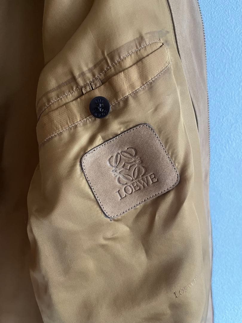 80s loewe レザースポーツジャケット　デタッチャブルカラー