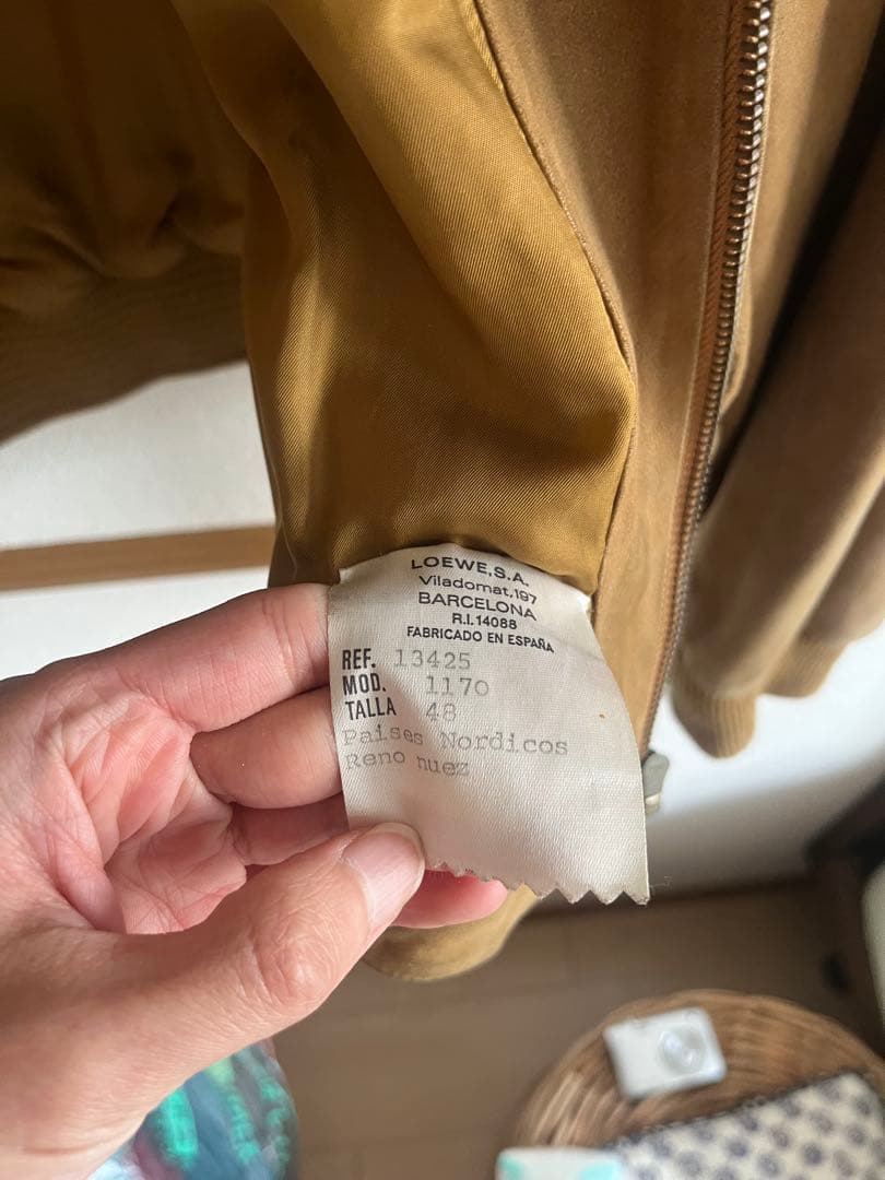 80s loewe レザースポーツジャケット　デタッチャブルカラー