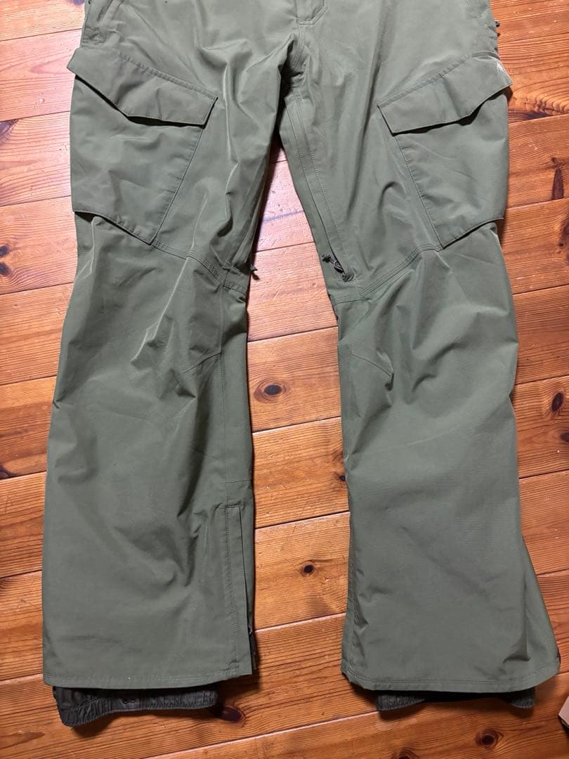BURTON GORE-TEX ビブパンツ L オリーブグリーン