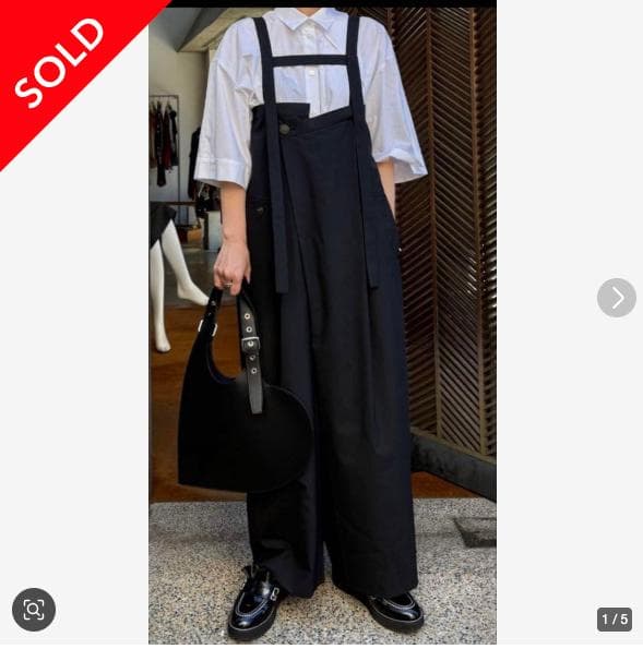 ENFOLDサロペット　オーバーオール　ブラック　黒