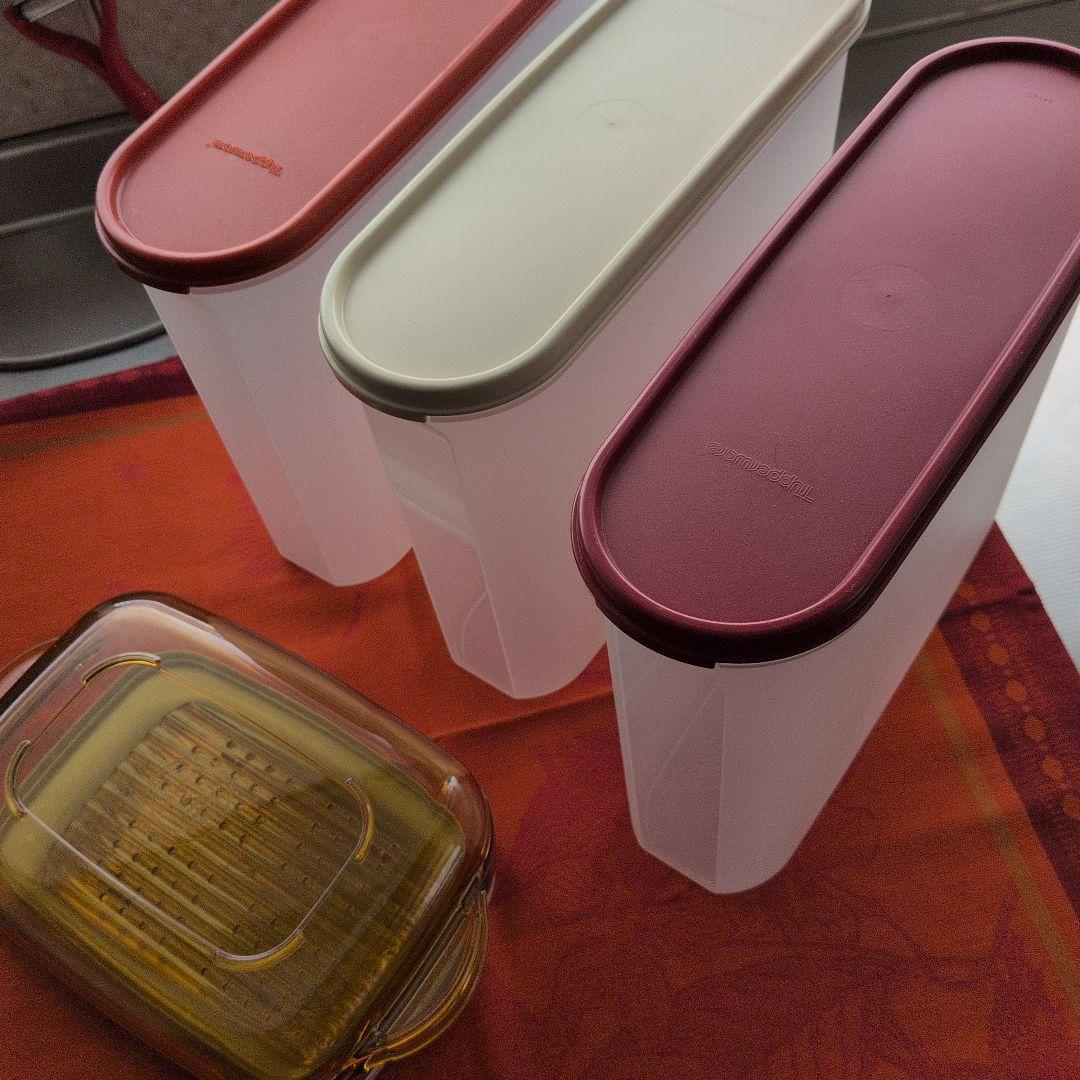 スーパーオーバル海苔全形保存容器３個.ウェーブ角型大レンジ専用容器