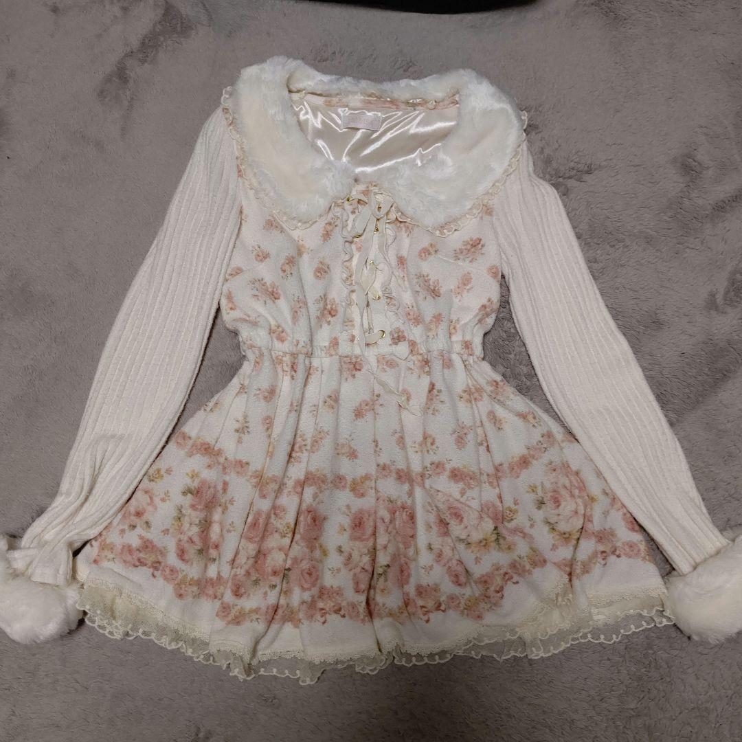 LIZ LISA 花柄 スカパン セットアップ ロリカワ 姫系 起毛