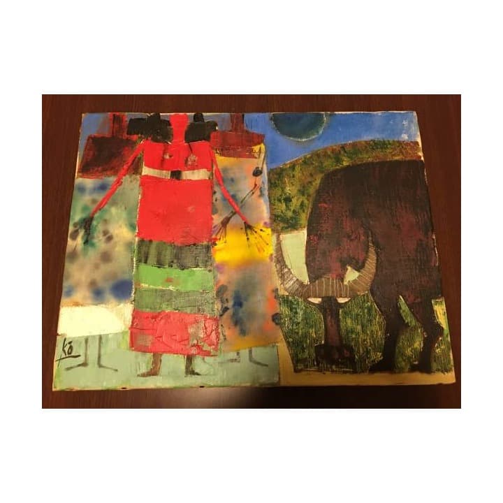 森崎幸 牧歌 油絵   現代アート