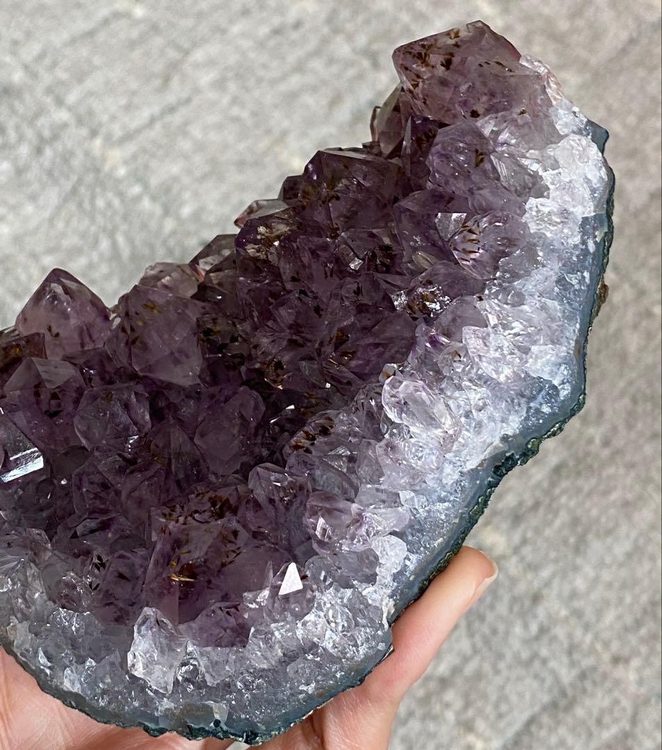 ① カコクセナイト アメジスト 天然石 クラスター 原石 パワーストーン