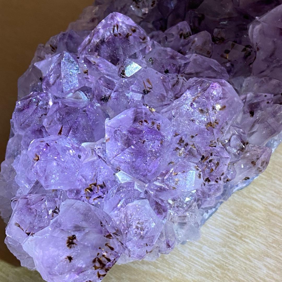 ① カコクセナイト アメジスト 天然石 クラスター 原石 パワーストーン