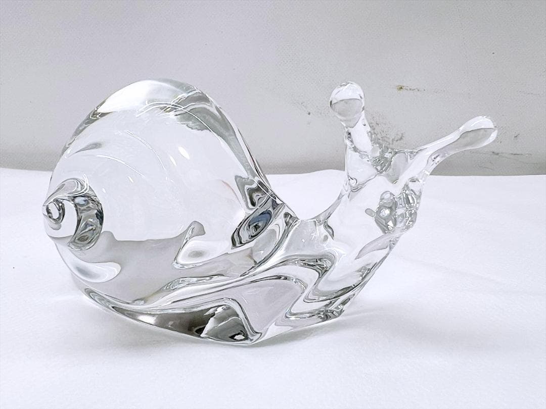 レア　未使用保管　バカラ　カタツムリ　フィギュリン　置物　クリスタル　縁起物