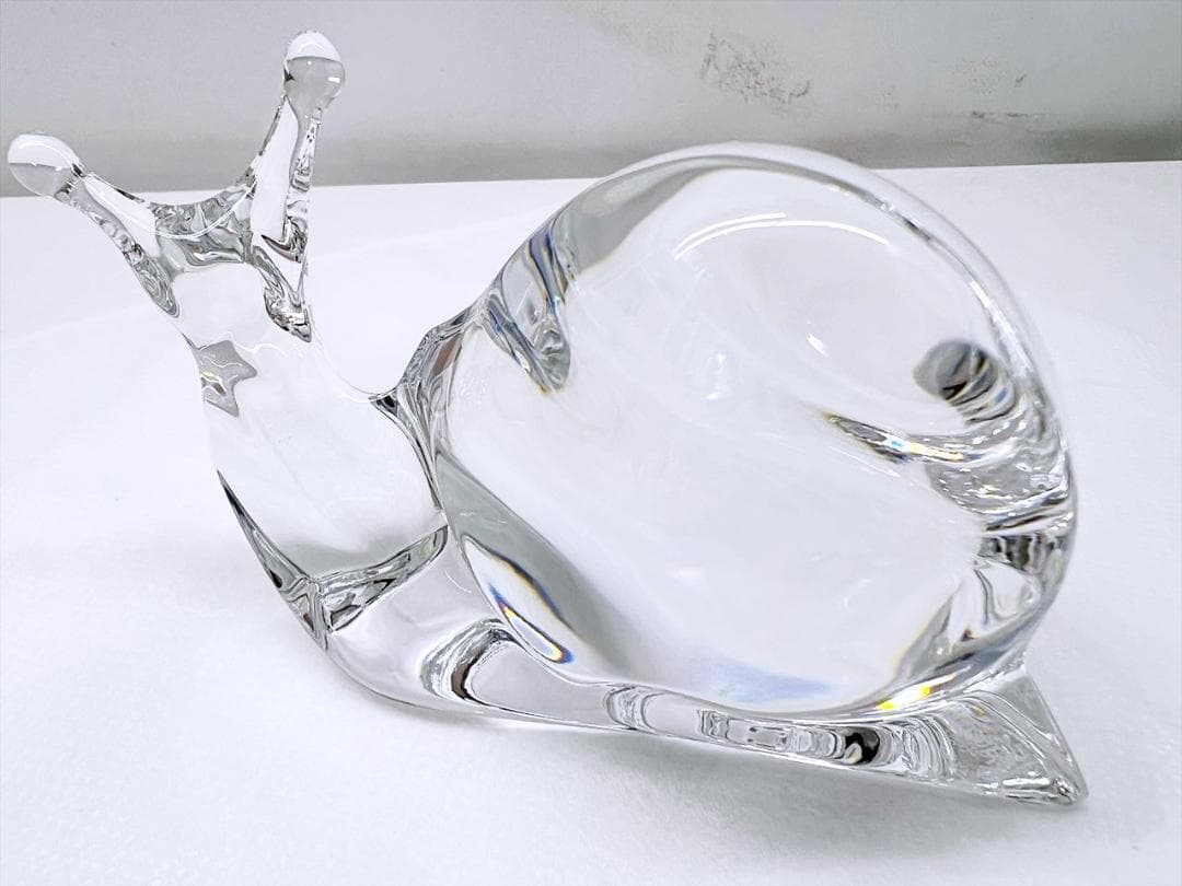 レア　未使用保管　バカラ　カタツムリ　フィギュリン　置物　クリスタル　縁起物