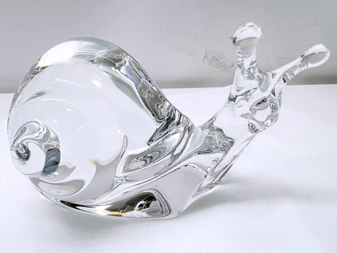 レア　未使用保管　バカラ　カタツムリ　フィギュリン　置物　クリスタル　縁起物