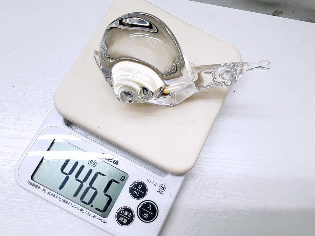 レア　未使用保管　バカラ　カタツムリ　フィギュリン　置物　クリスタル　縁起物