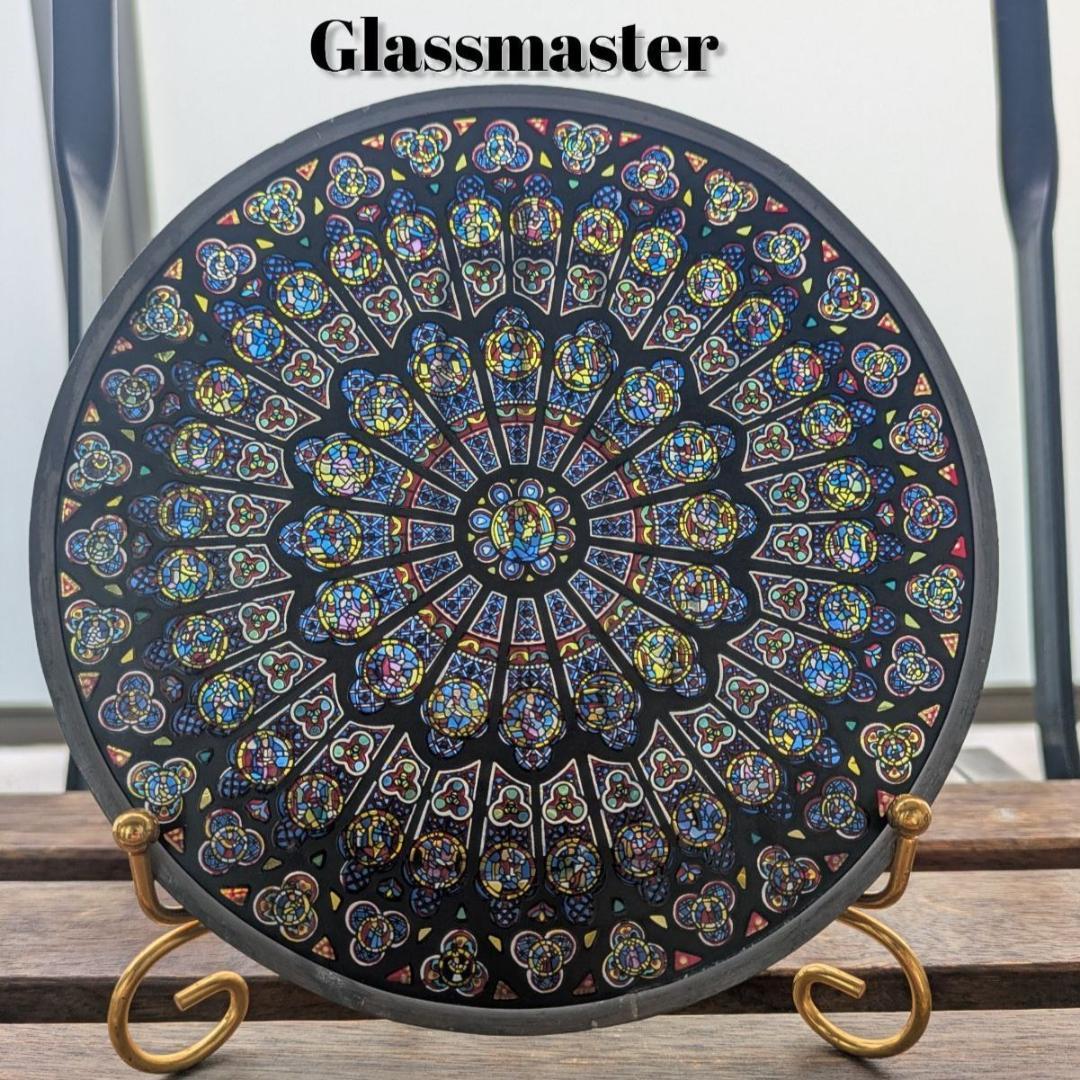 グラスマスターズ社 ノートルダム大聖堂 バラ窓 ステンドグラス 16.7cm